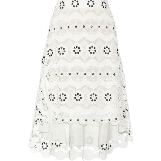 Asymmetric guipure lace skirt net-a-porter bialy spódnica