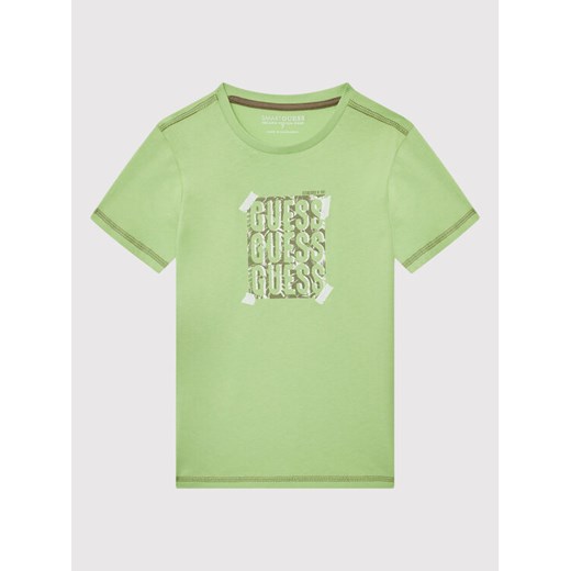 Guess T-Shirt L2GI18 K8HM0 Zielony Regular Fit Guess 10Y okazyjna cena MODIVO