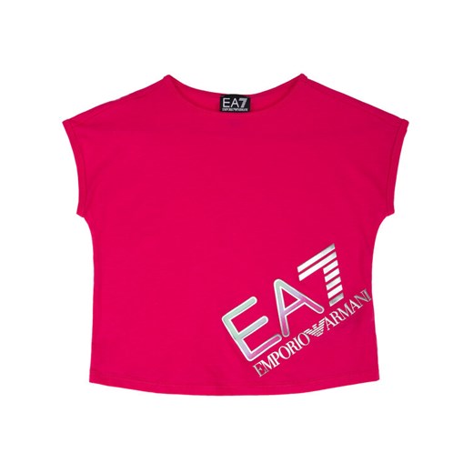 EA7 Emporio Armani T-Shirt 3HFT54 FJ22Z 1401 Różowy Regular Fit 8Y wyprzedaż MODIVO