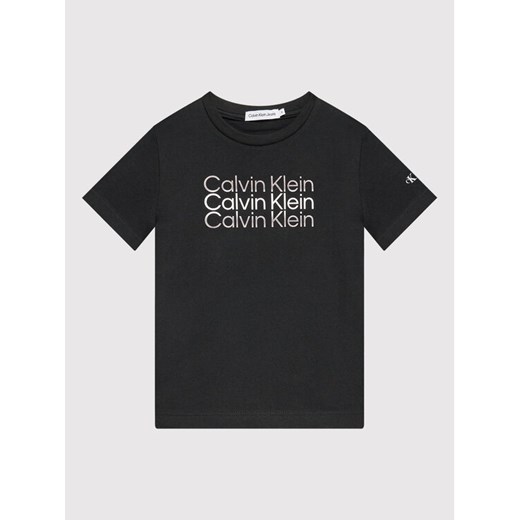 Calvin Klein Jeans T-Shirt Inst. Cut Off Logo IB0IB01216 Czarny Regular Fit 10Y wyprzedaż MODIVO