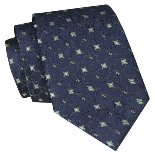 Krawat Angelo di Monti - Granatowy, Wzór Geometryczny KRADM1968 ze sklepu JegoSzafa.pl w kategorii Krawaty - zdjęcie 150574660