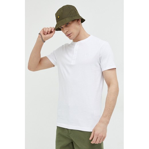 Superdry polo bawełniane kolor biały gładki ze sklepu ANSWEAR.com w kategorii T-shirty męskie - zdjęcie 150577472
