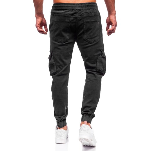 Czarne spodnie joggery bojówki męskie Denley MP0105N L Denley
