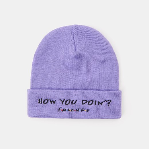 Sinsay - Czapka beanie Friends - Fioletowy Sinsay Jeden rozmiar Sinsay okazja