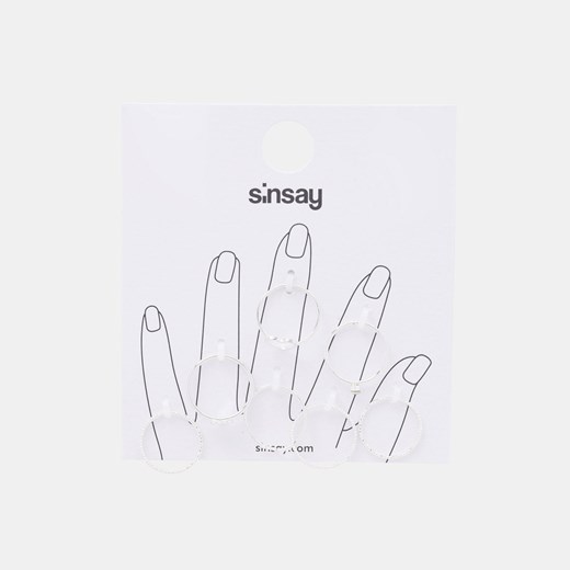 Sinsay - Pierścionki 7 pack - Srebrny Sinsay Jeden rozmiar Sinsay
