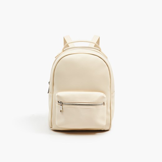 Cropp - Mały plecak z imitacji skóry - Kremowy Cropp Uniwersalny Cropp