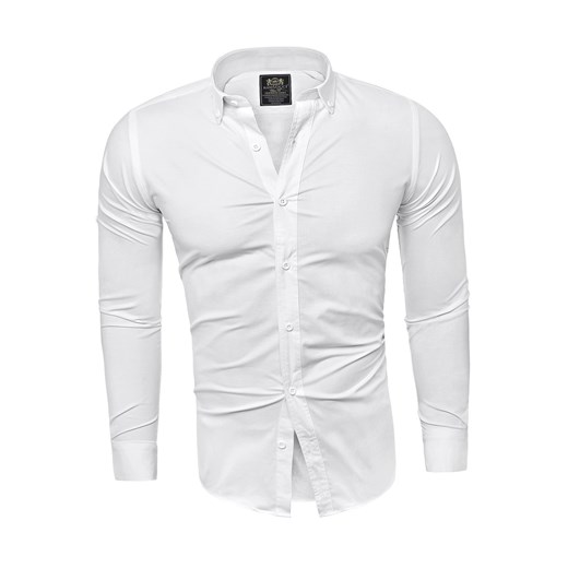 Wyprzedaż koszula męska (RL54) - biała Risardi XL okazyjna cena Risardi
