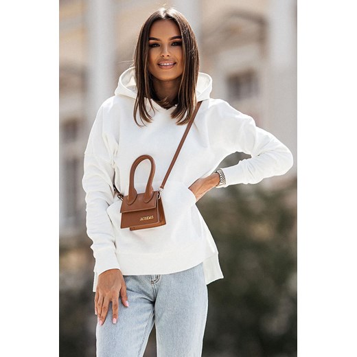 Śmietankowa bluza Serena z kapturem i kieszenią -  M Ivon L/XL promocja Moda Dla Ciebie