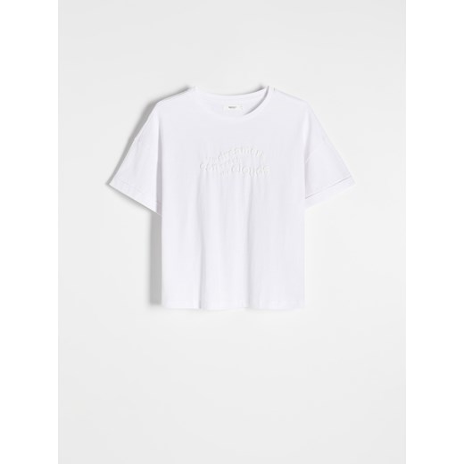 Reserved - T-shirt regular z nadrukiem - Biały Reserved XL Reserved