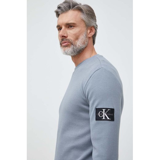 Calvin Klein Jeans sweter bawełniany męska kolor szary XL ANSWEAR.com