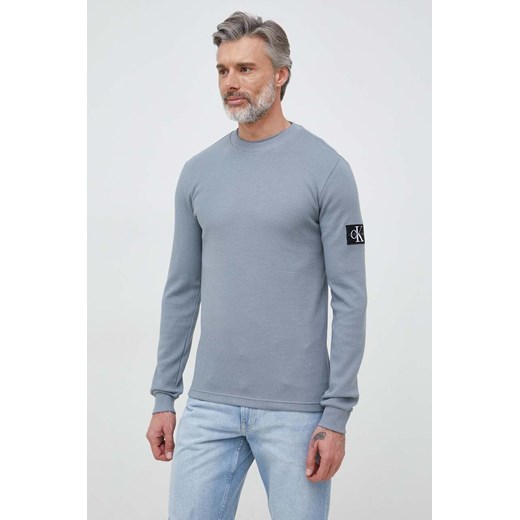Calvin Klein Jeans sweter bawełniany męska kolor szary M ANSWEAR.com