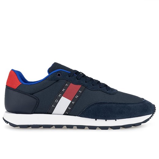 Buty Tommy Jeans Leather Runner EM0EM01136-C87 - granatowe Tommy Jeans 42 streetstyle24.pl