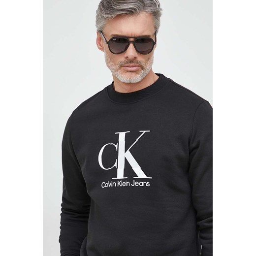 Larry Belmont diep Draaien Calvin Klein Jeans bluza męska kolor czarny z nadrukiem ANSWEAR.com