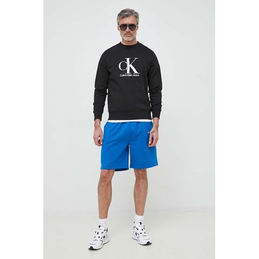 Calvin Klein Jeans bluza męska kolor czarny z nadrukiem XL ANSWEAR.com