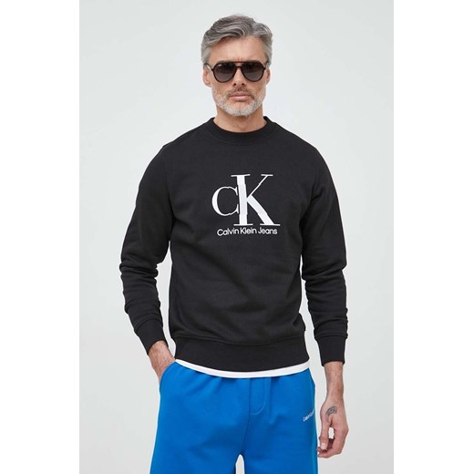 Calvin Klein Jeans bluza męska kolor czarny z nadrukiem S ANSWEAR.com