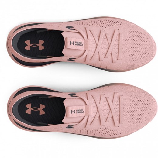 Buty sportowe damskie Under Armour dla biegaczy różowe sznurowane płaskie 