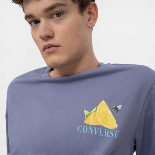T-shirt męski Converse młodzieżowy granatowy z krótkim rękawem 