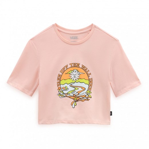 Damski t-shirt z nadrukiem VANS Resort Mix Tropical Peach - różowy Vans L Sportstylestory.com