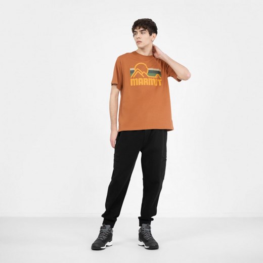 Marmot t-shirt męski z krótkim rękawem młodzieżowy z nadrukami pomarańczowa 
