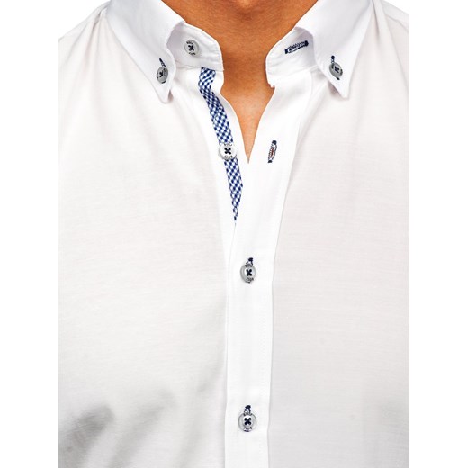 Biała koszula męska z długim rękawem Bolf 20717 XL Denley