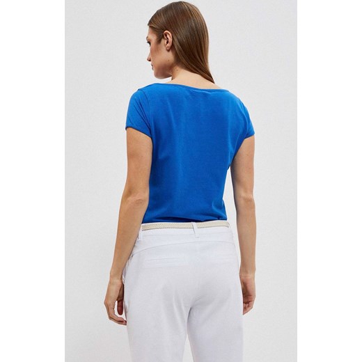 Bawełniany gładki t-shirt w kolorze niebieskim, Kolor niebieski, Rozmiar XS, 2XL Primodo