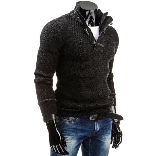 Sweter (wx0560) - Czarny dstreet czarny abstrakcyjne wzory