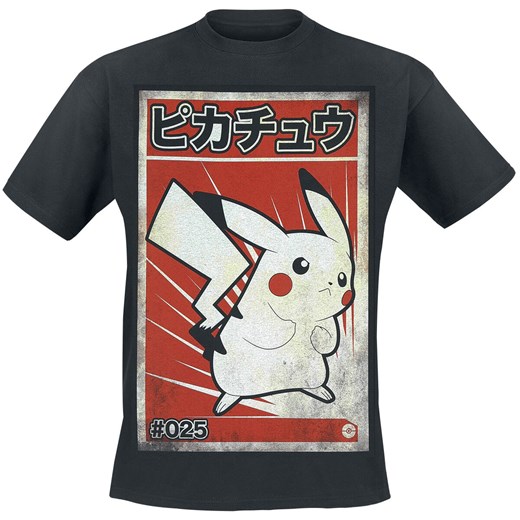Pokémon - Pikachu - Poster - T-Shirt - czarny S, M, L, XL, XXL EMP