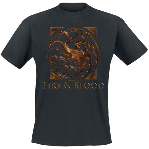 Gra o Tron - House of the Dragon - Fire and Blood - T-Shirt - czarny S, M, L, XL, XXL EMP