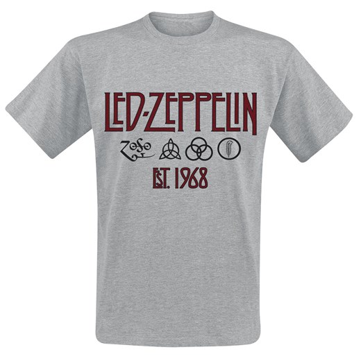 Led Zeppelin - Symbols Est. 1968 - T-Shirt - odcienie szarego M, L, XL, XXL, 3XL EMP