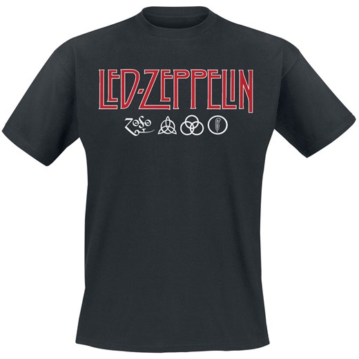 Led Zeppelin - Logo &amp; Symbols - T-Shirt - czarny S, M, L, XL, XXL EMP
