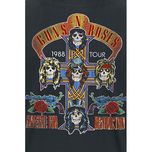 Guns n Roses - Tour 1988 - T-Shirt - czarny S, M, L, XL, XXL, 3XL, 4XL, 5XL EMP