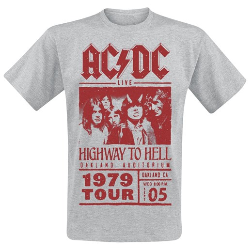 AC/DC - Highway To Hell - Red Photo - 1979 Tour - T-Shirt - odcienie szarego S, M, L, XL, XXL EMP