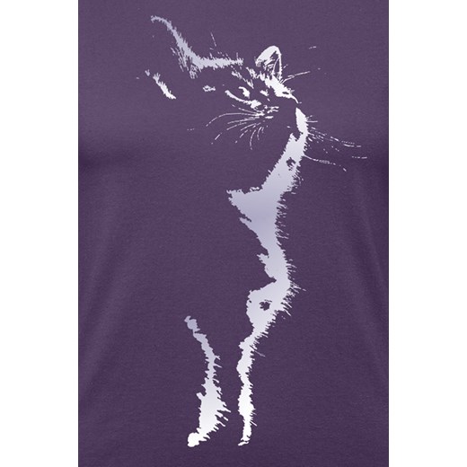 Tierisch - Cat Silhouette - T-Shirt - purpurowy S, M EMP