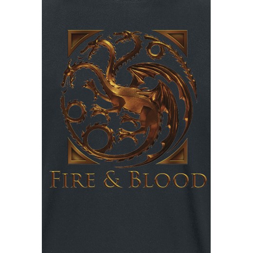 Gra o Tron - House of the Dragon - Fire and Blood - T-Shirt - czarny S, M, L, XL, XXL EMP