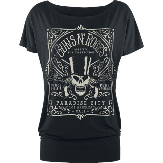 Guns n Roses - Paradise City Label - T-Shirt - czarny L, XL, XXL, 3XL, 4XL, 5XL EMP