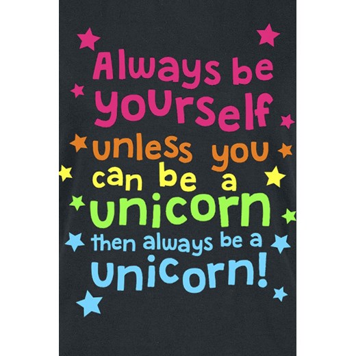 Tierisch - Unicorn - Always Be Yourself - T-Shirt - czarny S, M, L, XL, XXL, 3XL EMP