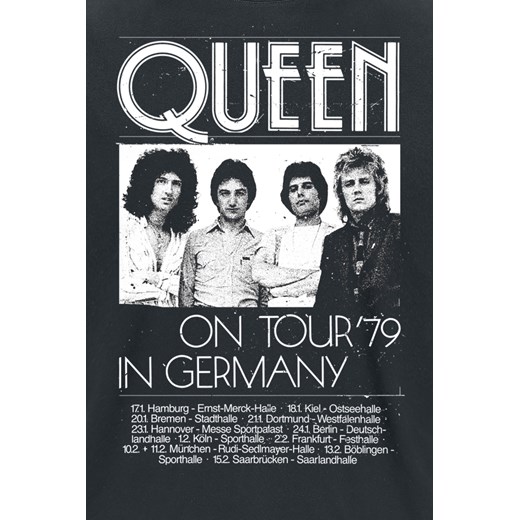 Queen - Germany Tour 79 - T-Shirt - czarny S, M, L, XL, XXL EMP