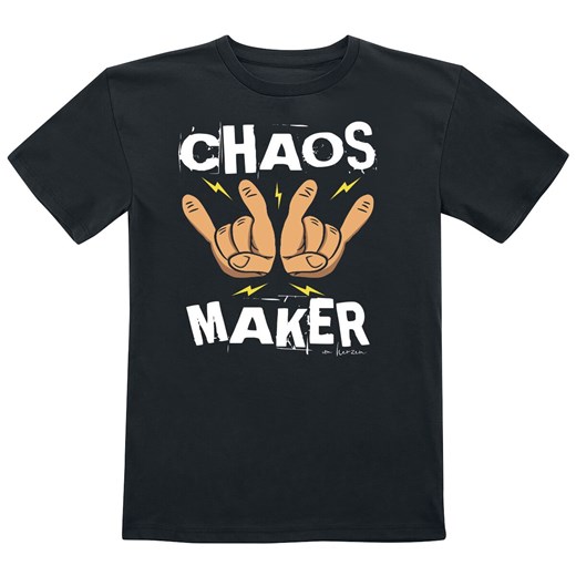 Sprüche - Kids - Chaos Maker - T-Shirt - czarny 104, 116, 128, 140 EMP