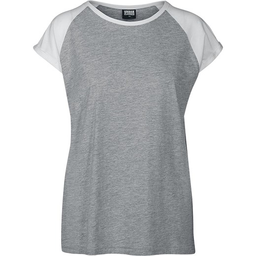 Urban Classics - Ladies Contrast Raglan Tee - T-Shirt - odcienie szarego biały XS, S, M, L, XL, XXL, 3XL, 4XL, 5XL EMP