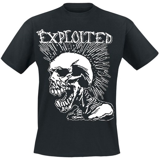The Exploited - Mohican Skull - T-Shirt - czarny S, M, L, XL, XXL EMP