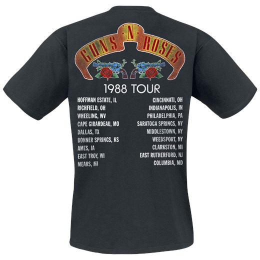 Guns n Roses - Tour 1988 - T-Shirt - czarny S, M, L, XL, XXL, 3XL, 4XL, 5XL EMP