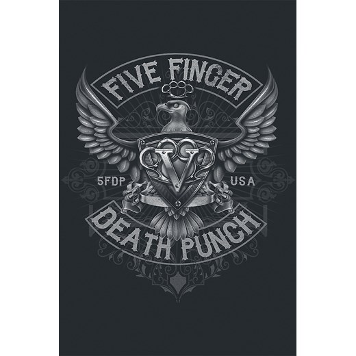 Five Finger Death Punch - Howe Eagle Crest - T-Shirt - czarny M, XL, XXL EMP