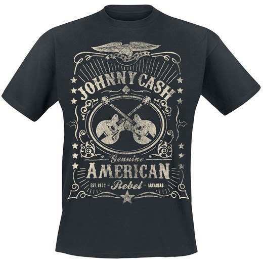 Johnny Cash - American Rebel - T-Shirt - czarny S, M, L, XL, XXL, 3XL, 4XL EMP