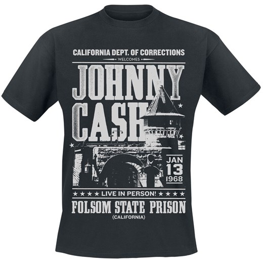 Johnny Cash - Folsom State Prison - T-Shirt - czarny S, M, L, XL okazyjna cena EMP