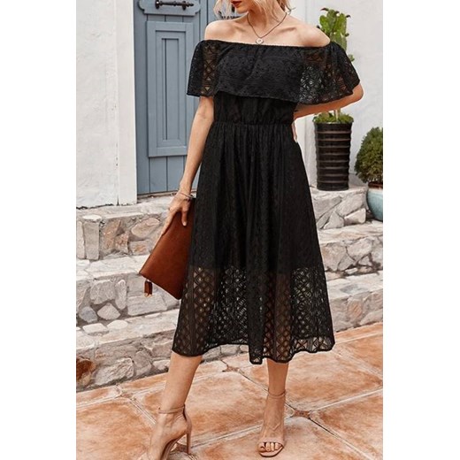 Sukienka IVET z krótkim rękawem maxi 