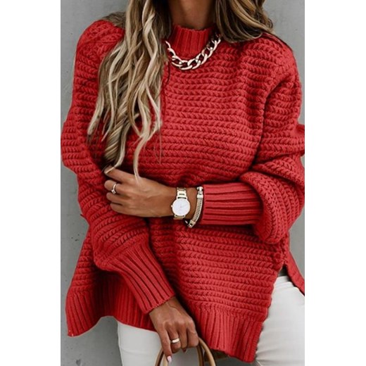 Sweter damski LAKLARA RED uniwersalny okazja Ivet Shop