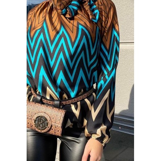 Wielokolorowa bluzka damska IVET z długim rękawem 