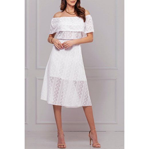 Sukienka FRANCHELA WHITE ze sklepu Ivet Shop w kategorii Sukienki - zdjęcie 150824084