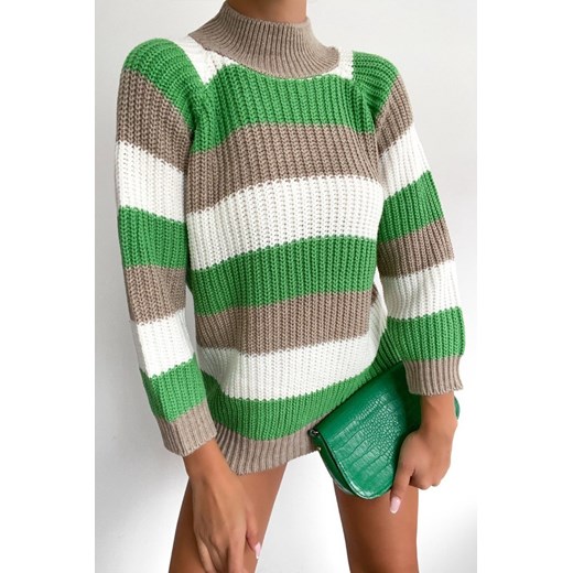Sweter COLORENA GREEN ze sklepu Ivet Shop w kategorii Swetry damskie - zdjęcie 150825624