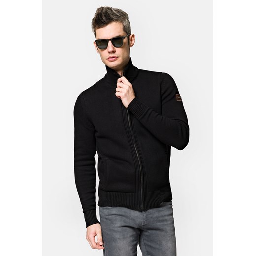 Sweter Rozpinany Czarny Bawełniany Nate ze sklepu Lancerto S.A. w kategorii Swetry męskie - zdjęcie 150827351